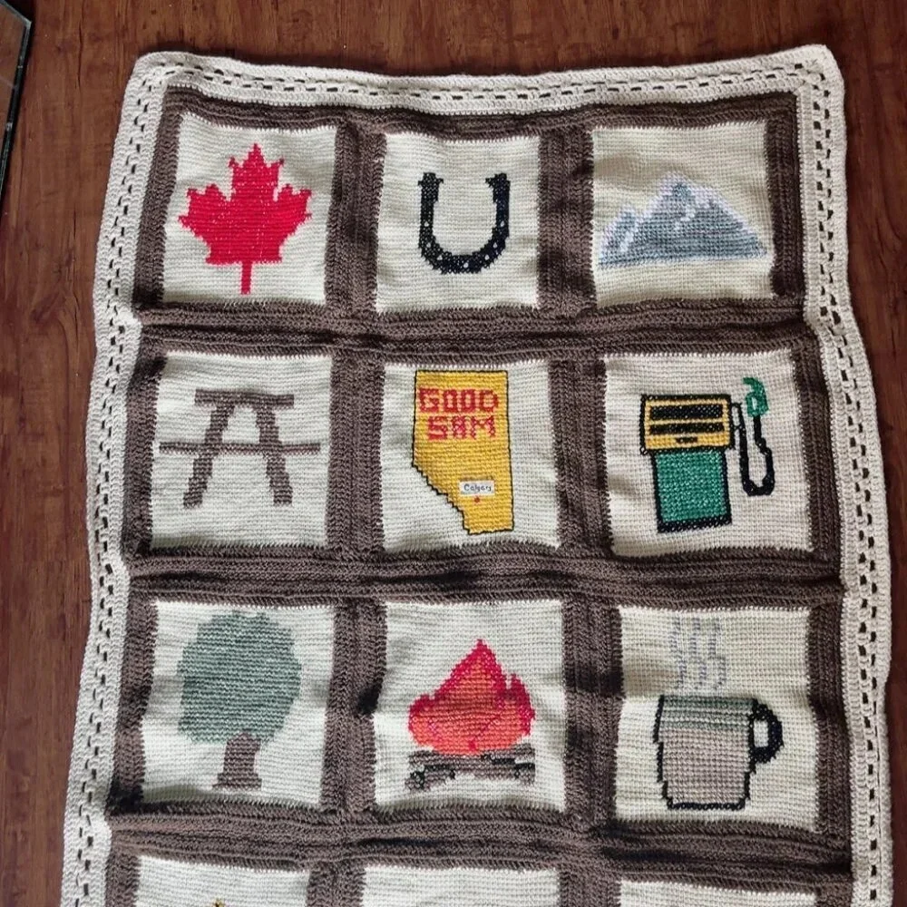 Handmade Fern Gorluik Calgary Alberta Canada Transportation Crochet Blanket